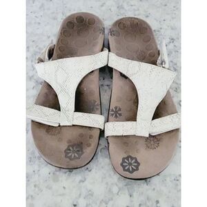 Orthaheel‎ Molly Women's 7 White Supportive Faux Reptile Hook & Loop Sandals